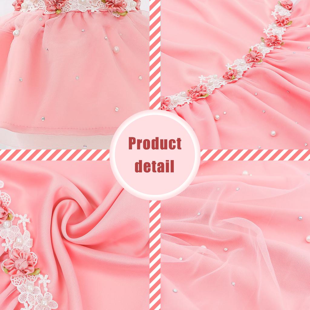 Dog Dress Girl Puppy Clothes Pink Pet Apparel Doggie Cute Tulle Dress Cat Clothing Kitten Dresses Doggy Birthday Wedding Skirt