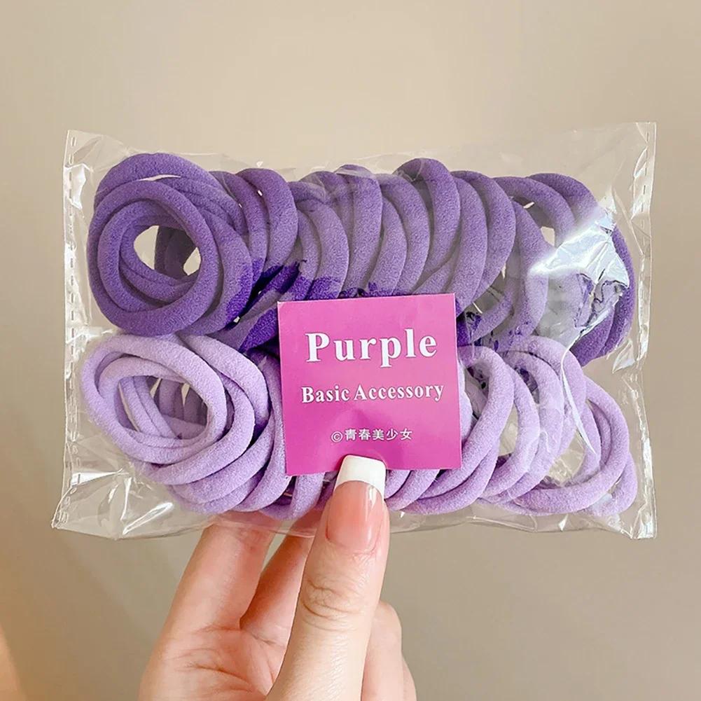 50Pcs/set Colorful Elastic Hair Band Leagues Ties Colets Scrunchies Springs Gum Accessories For Girl Women Pigtails No Damage