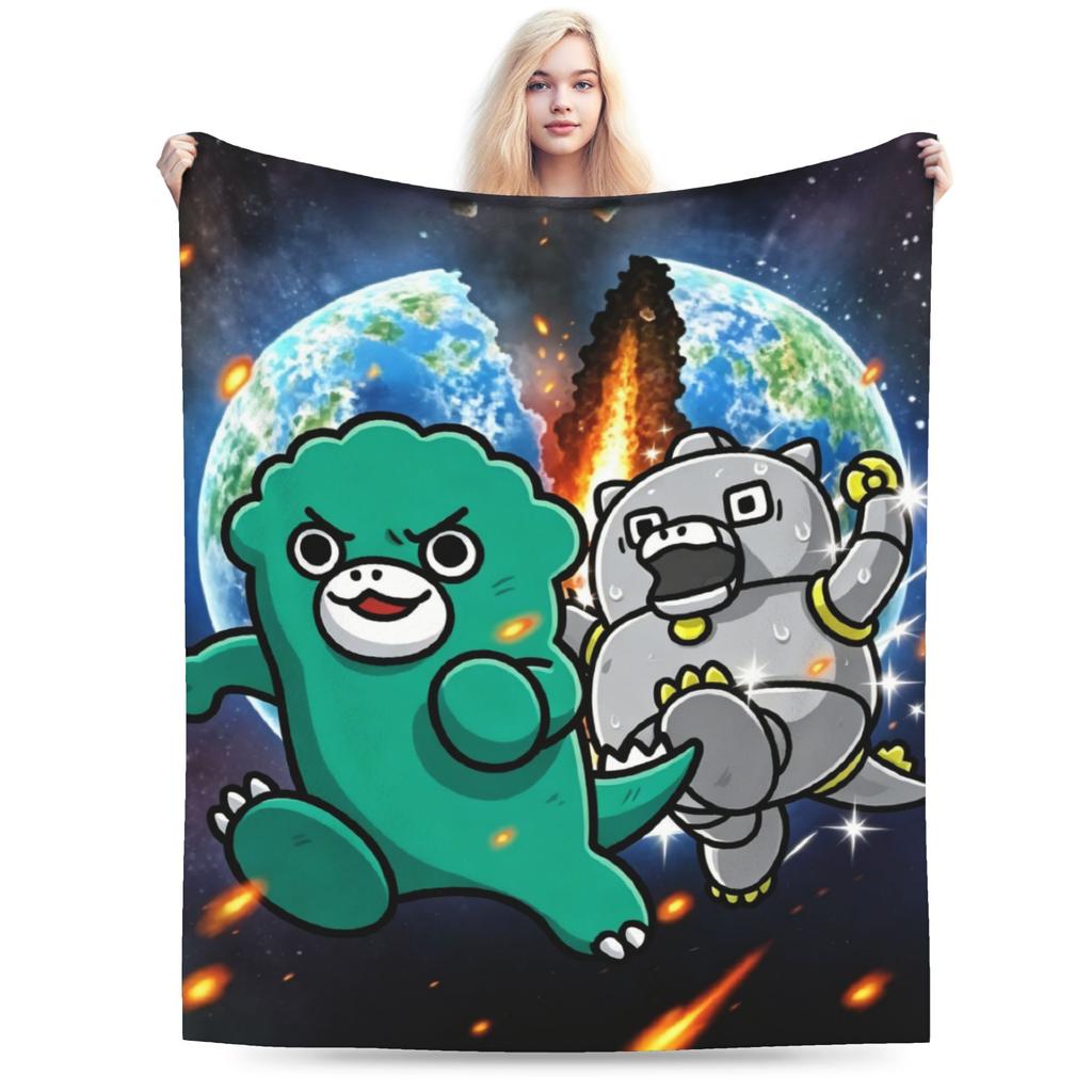 Chibi Monster Island Buddies Fleece Throw Blankets 80S Blanket For Sofa Office Super Soft Bed Rug