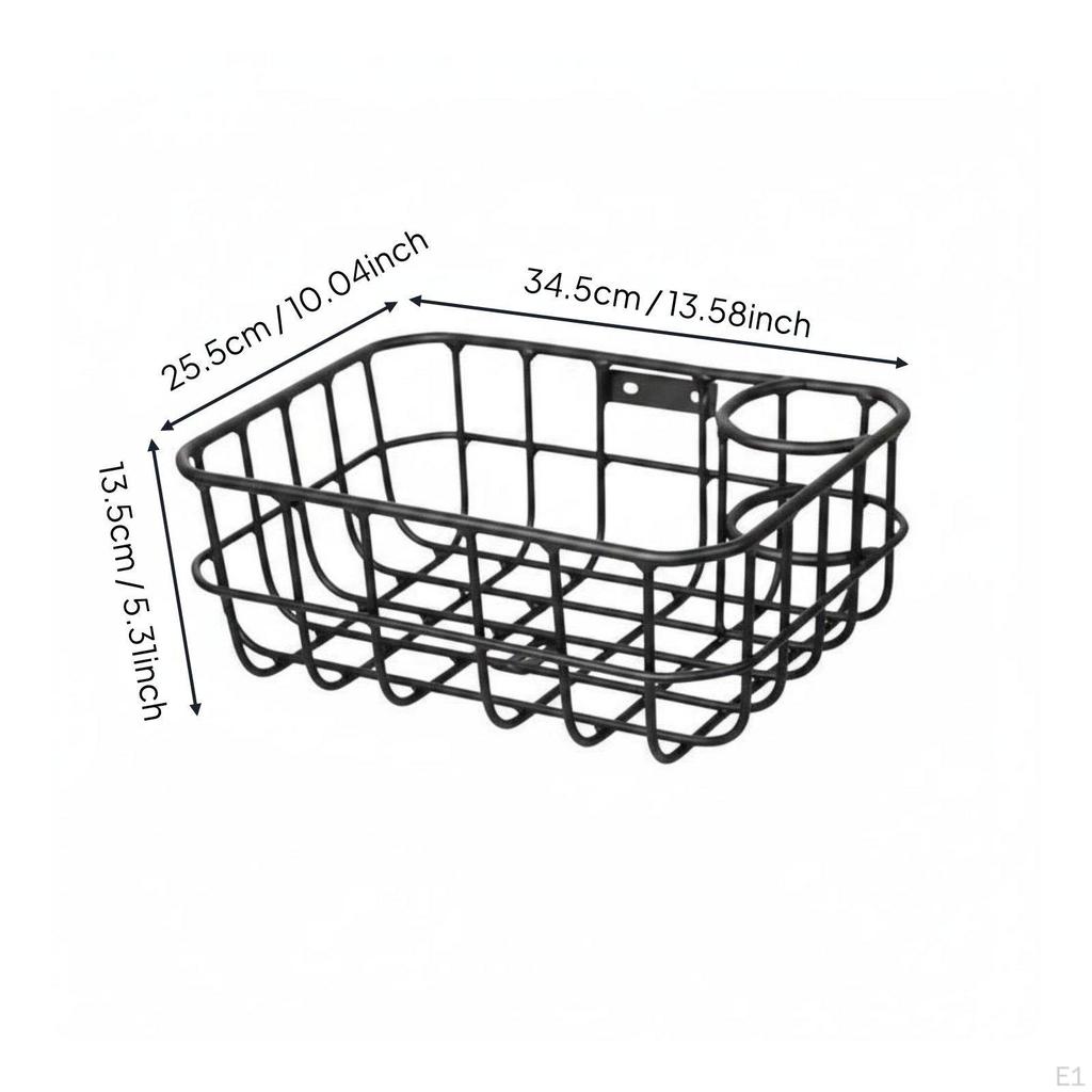 Front Bike Basket Cargo Net Aluminum Cycle Large Capacity for Cyclists, Commuters, Shopping,