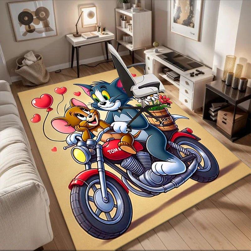 

Tom & Jerry Love Ride Motorcycle Wall Art Print Office Mat Home Decor Gift For Halloween & Christmas LD43 60cm by 90cm