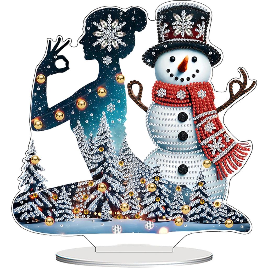 2D/Flache Yoga-Frau DIY Tischplatten-Diamantmalerei-Ornament-Kits 5D DIY Diamantkunst Tischplatten-Dekorationen Schlafzimmer-Tischdekoration