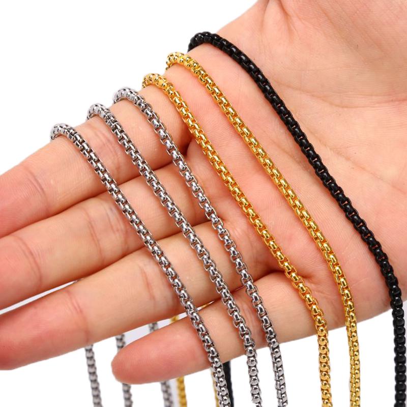 3Mm Stainless Steel Keel Chain Necklace Men Women Necklace Jewelry Gift