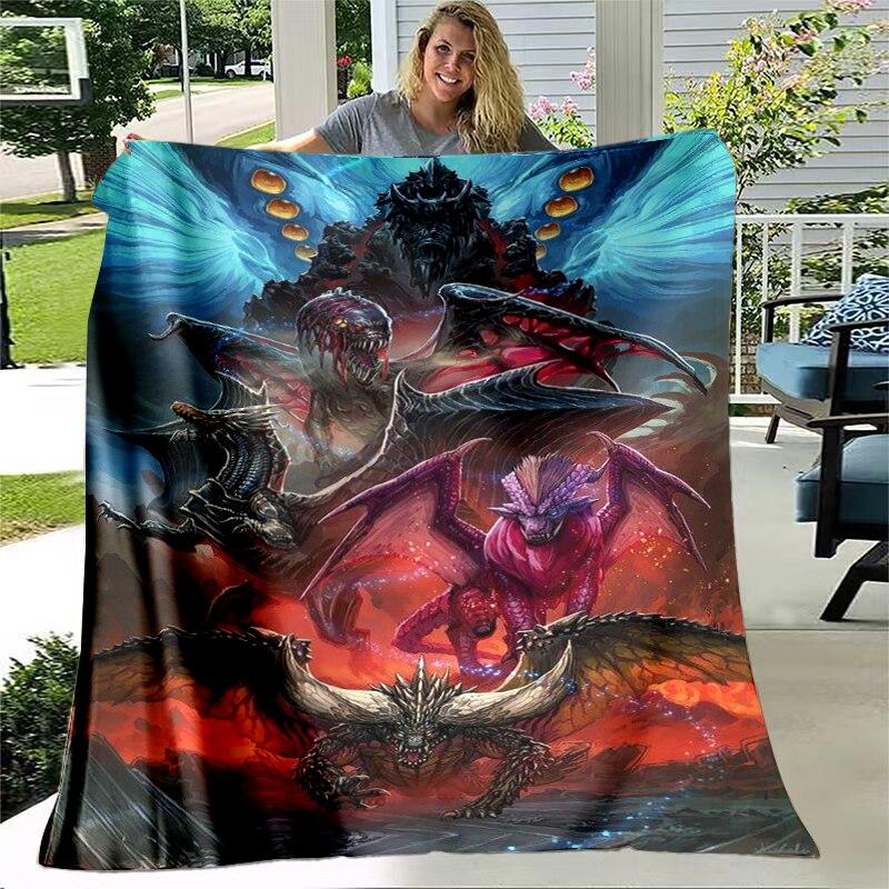 Monster Hunter Game Throw Blanket Bedspread Bed Plaid Rug Bed Covers Sofa Blanket Plaid Blanket Thermal Children'S Blankets