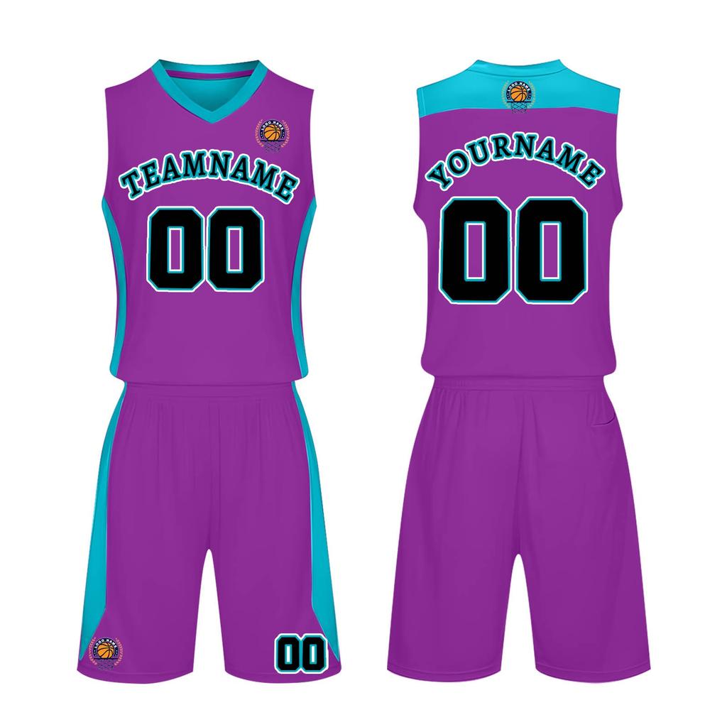 Ärmelloses Basketball-Trikot und Shorts-Set für Herren Atmungsaktive Sportuniform V-Ausschnitt Sportbekleidung für Training und Wettkampf