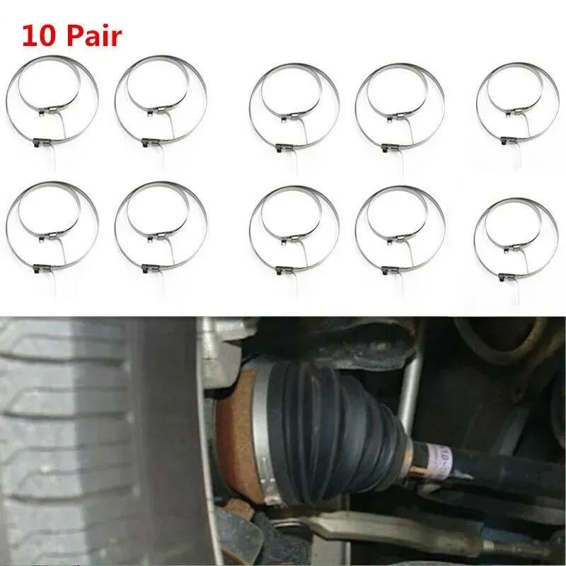 20pcs Universal Axle CV Boot Clamp Pliers Joint Boot Clamps Kit Stainless Steel For Auto / ATV CV Small Large Band Transmission