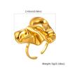Vnox Stainless Steel Wrinkled Heart Chunky Rings For Women,Multiple Styles Exquisite Open Rings,Classic Gold Plated Jewelry
