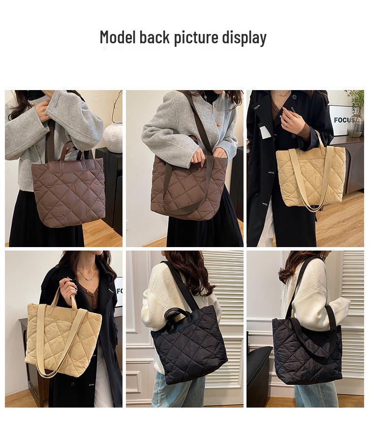 2025 Zimní Kosočtvercový Všestranná Velkokapacitní Nylonová Taška Přes Rameno