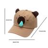 Embroidery Capybara Baseball Cap Breathable Long Brims Hat for Sun Protections Unisex Golf Cap for Adult Unisex