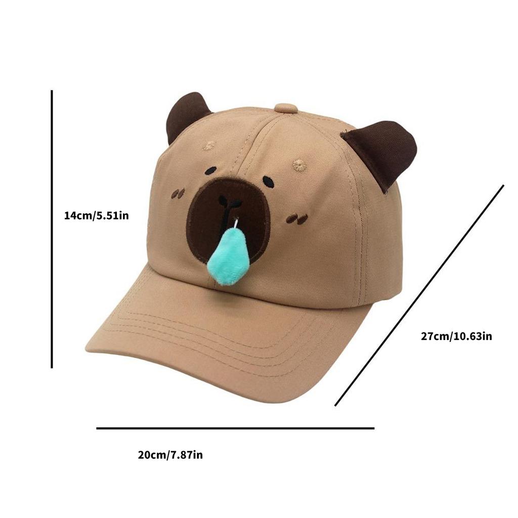 Embroidery Capybara Baseball Cap Breathable Long Brims Hat for Sun Protections Unisex Golf Cap for Adult Unisex