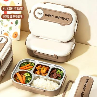 Stainless Steel Insulated Lunch Box With Microwave Safe Compartment Design Office Workers Students