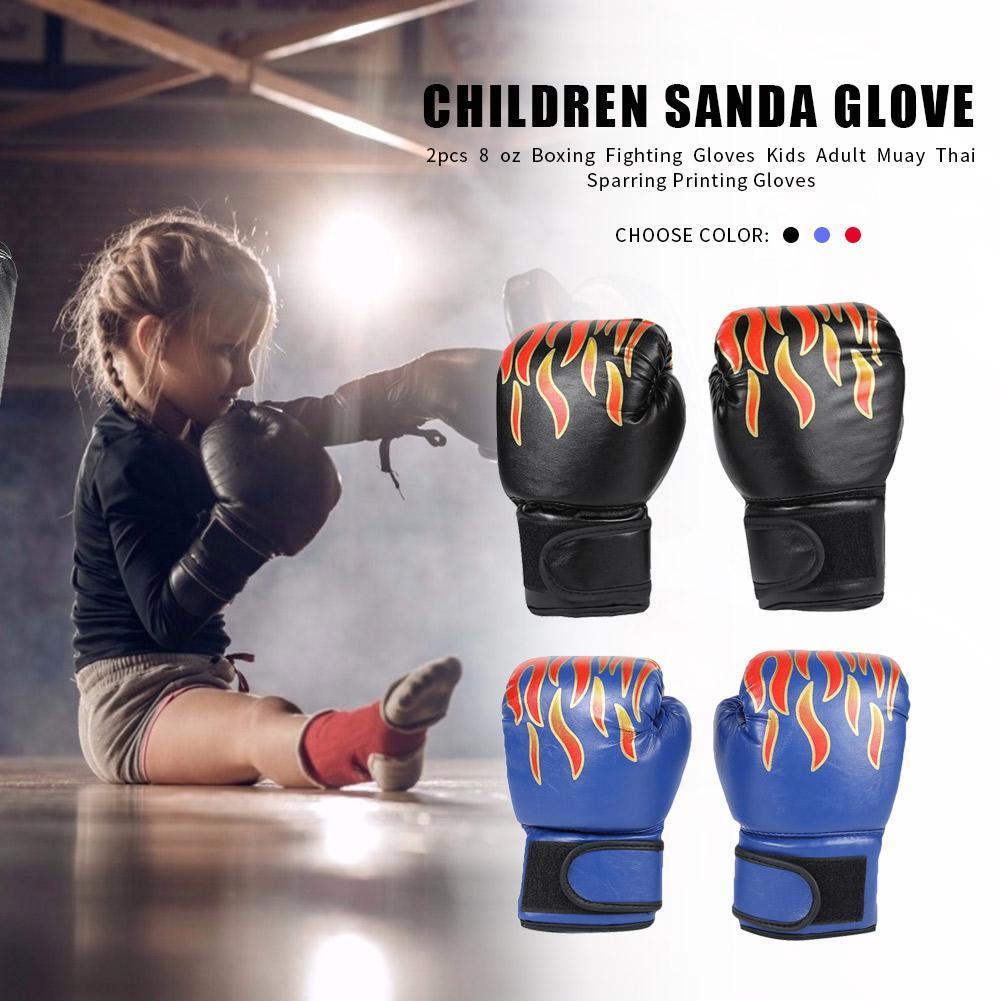 2Pcs Kids Boxing Gloves PU Leather Training Gloves Breathable Fighting Mitts Taekwondo Mitts for Punching Bag
