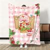 Süßer Cartoon s-Erdbeer S-Sahnetorte Überwurf Flanell Flauschig Weich Decke Warm Hautfreundlich Überwurf für Sofa Bett Büro Nickerchen Winter