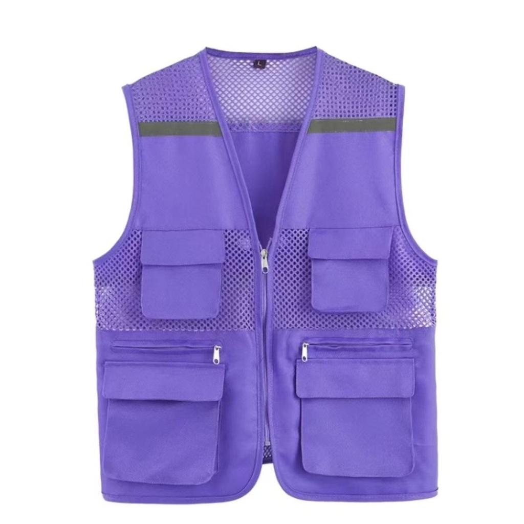 Children's Custom Multi-Pocket Mesh Activity Vest with Logo for Summer