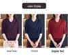 Mom's Autumn Ice Silk Knit Top: Stylish Mid-Sleeve Design with Lapel and Hot Drill Details, Perfect for Middle-Aged Women.