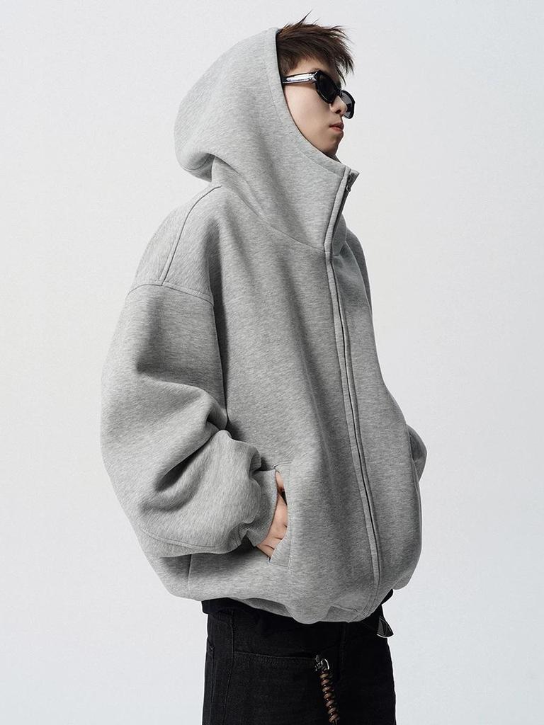 American Men's Retro Heavyweight Hoodie: Casual Autumn Streetwear, Versatile Loose-Fit Jacket, Trendy High-Street Couple's Cardigan.