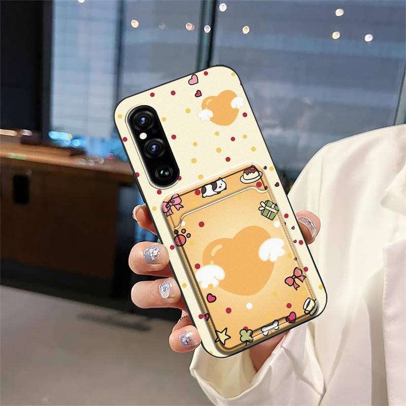 Card slot Shockproof Phone Case For Sony Xperia1 V 2023 Back Cover Card sleeve Fashion Design Soft case Dirt-resistant