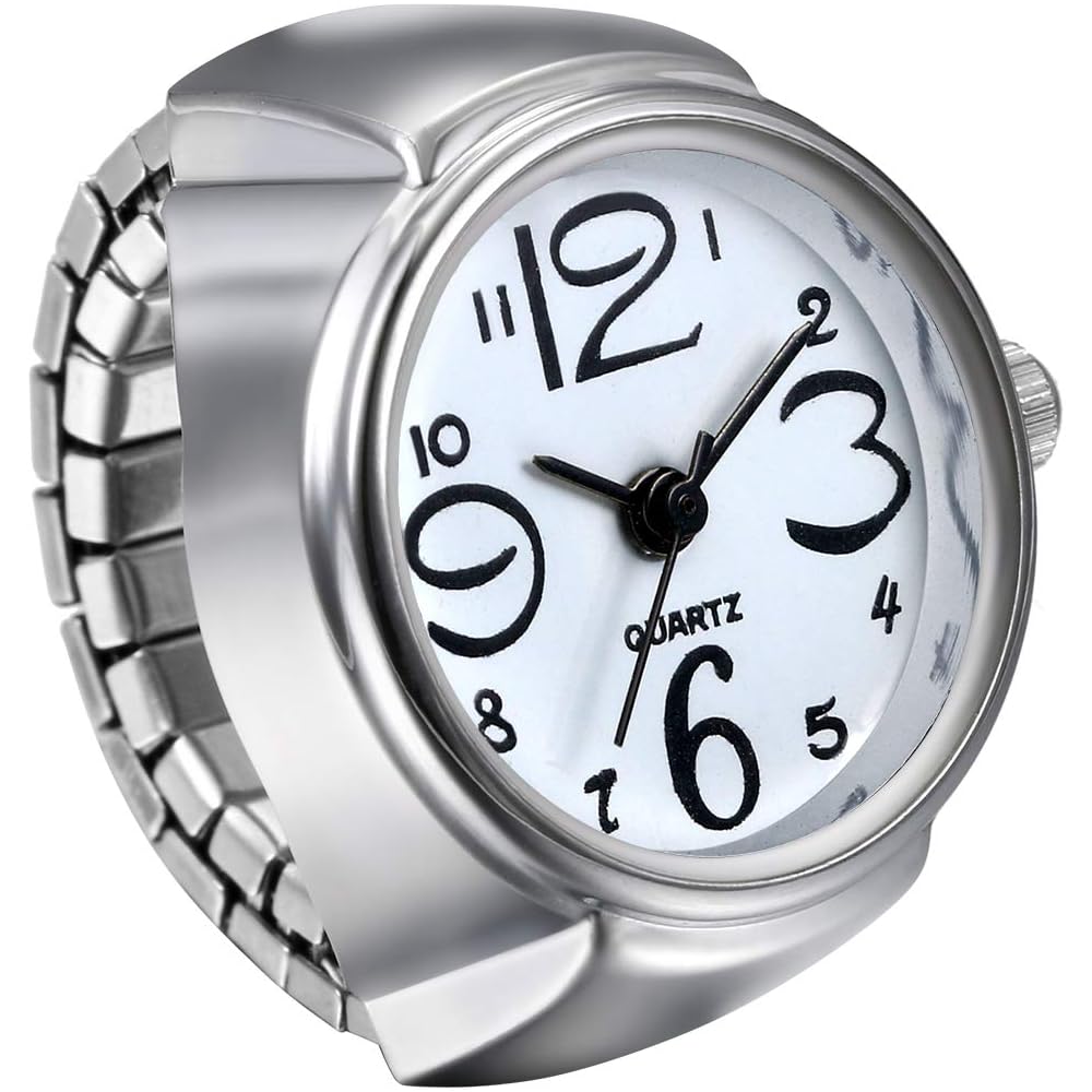 Jewelrywe Stainless Steel Link Watch Ring Waterproof Analog Quartz Business Casual Fashion Accessory