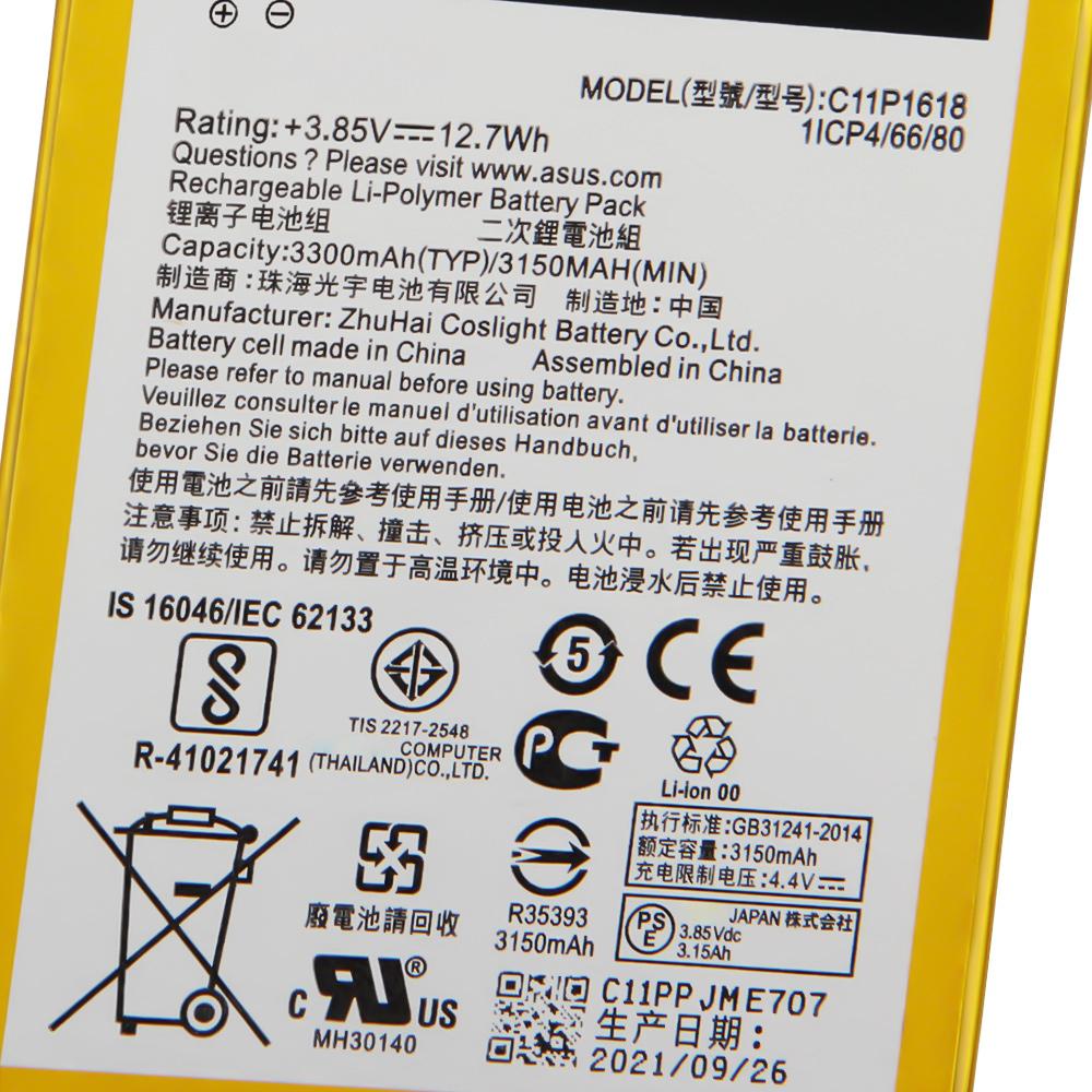 Premium Quality Battery For ASUS Zenfone 4 Z01KD ZE554KL C11P1618 Phone Battery 3150mAh