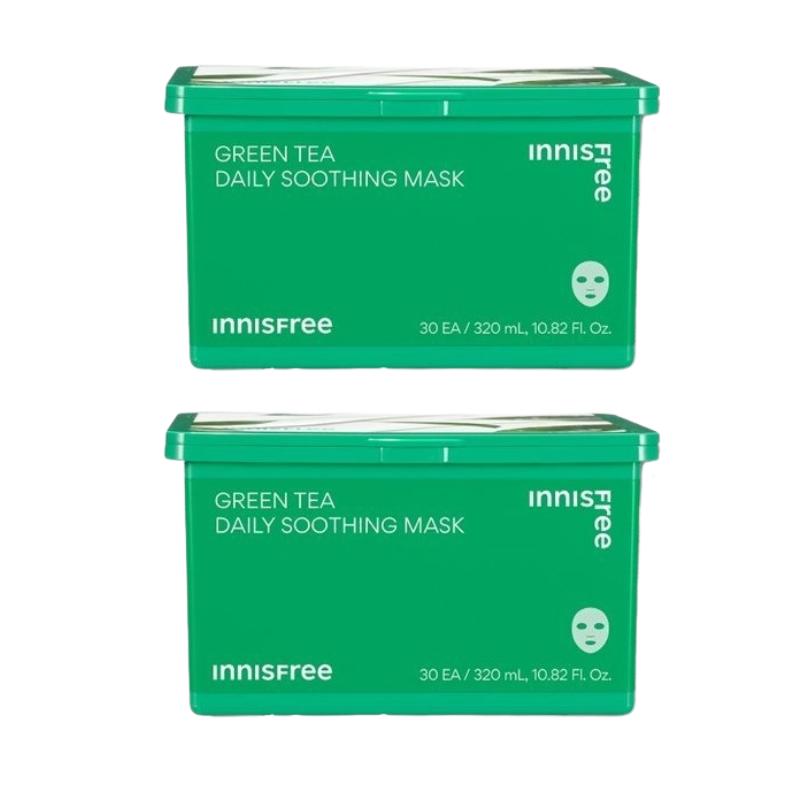 Innisfree Green Tea Daily Hydrating & Soothing Mask 30 Sheets | Moisturizing Korean Sheet Mask Pack