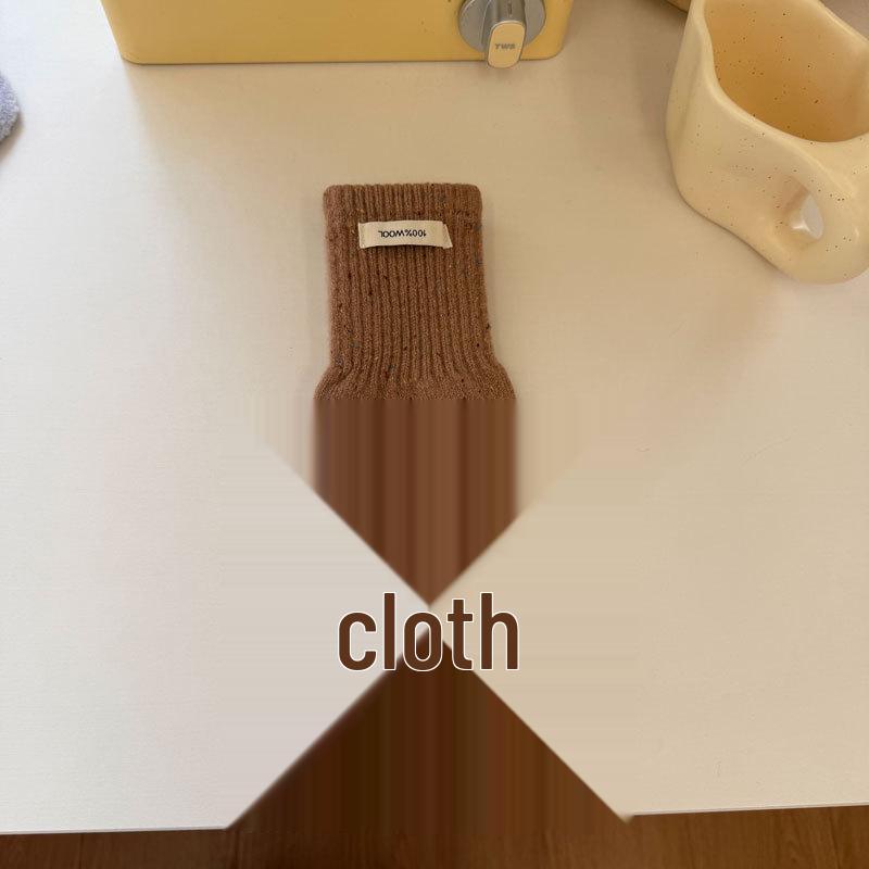 Damen-Touchscreen-Wollhandschuhe - Gesprenkelt, Lang, Warm, Gestrickt, Einfarbig für den Winter