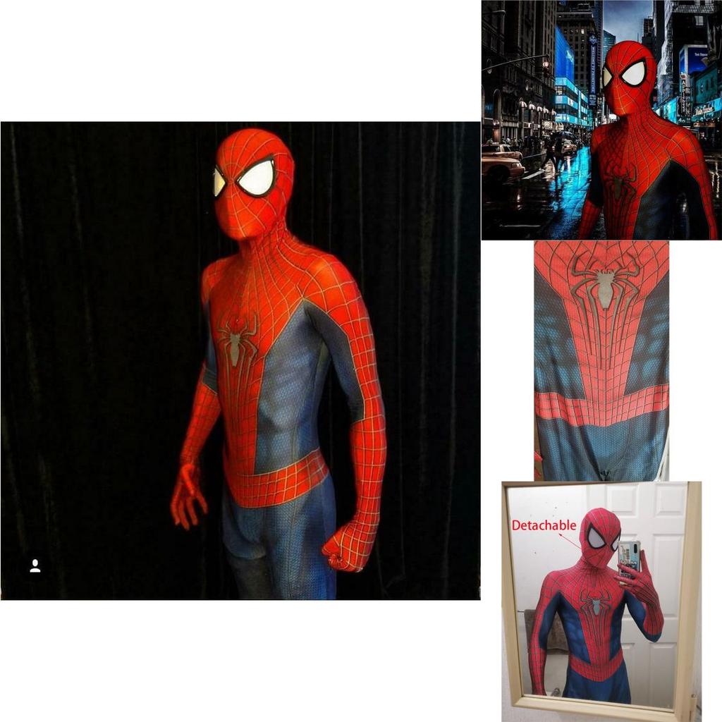Nefes Alabilen Rahat Yetişkinler İçin Örümcek Adam Zentai Takımı Cadılar Bayramı Kostümü