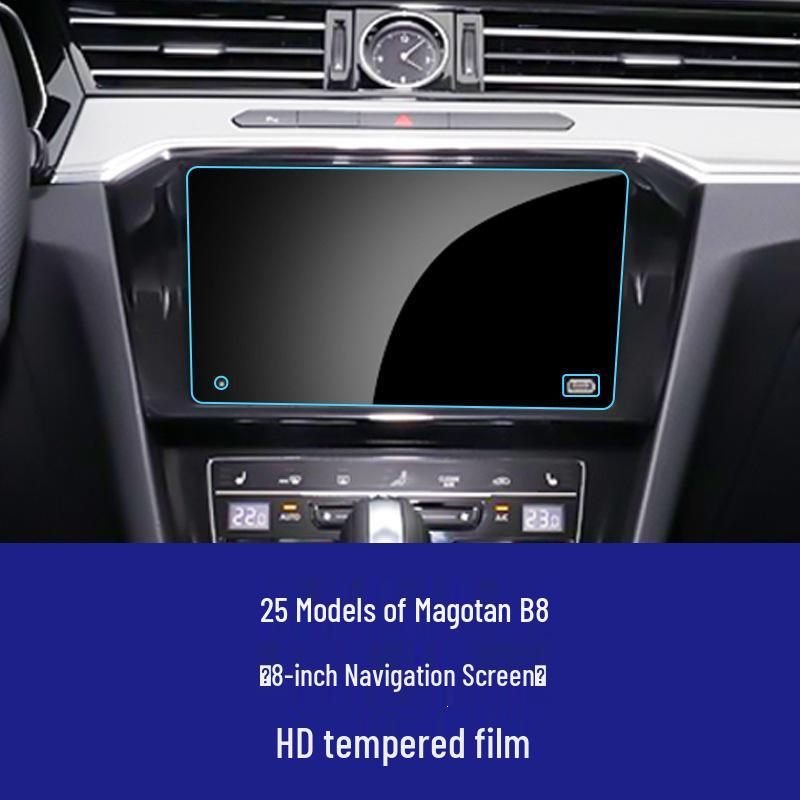 Tempered Glass Screen Protector for Volkswagen B9/B8 Magotan Central Control & Instrument LCD Display.