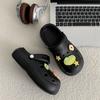 thick-soled non-slip two wear bag head cool slippers female new summer cute cartoon apple shoes star hole shoes