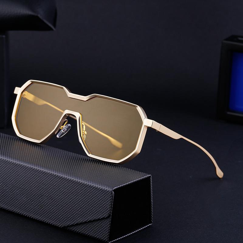 Irregular Steam Punk Style Sunglasses Metal Full Frame Sunglasses Men'S Driving Glasses