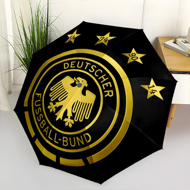 1 PC Automatic Folding Umbrella - Germany National Football Team Pattern Portable Foldable Design With 8 Ribs Christmas Birthday Gifts