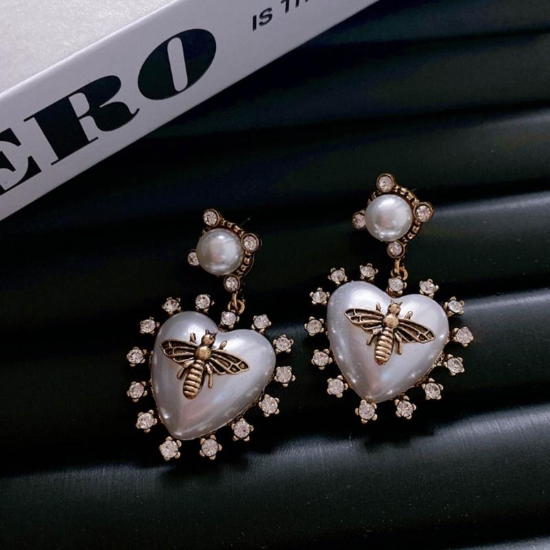 Heart Baroque Freshwater Pearl Pendant Earrings For Women Hyperbole Personality Animal Bee Earrings Party Jewelry