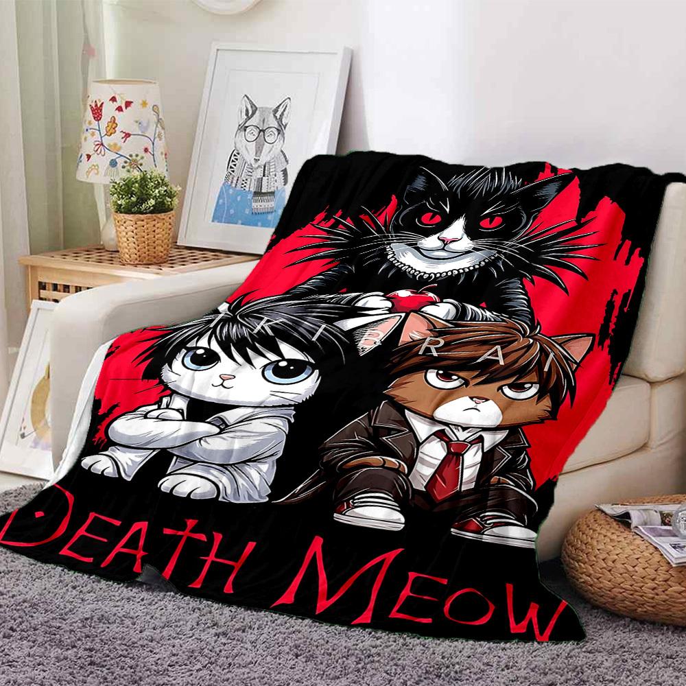 

1pc Death Meow Soft Warm Throw for Home, Office, Trave, All-Season Cozy Bedding Gift, Office Cozy Accessory 1194 80cmx120cm(31inx47in)