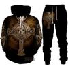 Spring Autumn 3D Printed Fierce Eagle Pattern Hoodies Sweatshirt Men's Sweatpants Set Unisex Tracksuit Fashion Men Clothing Suit