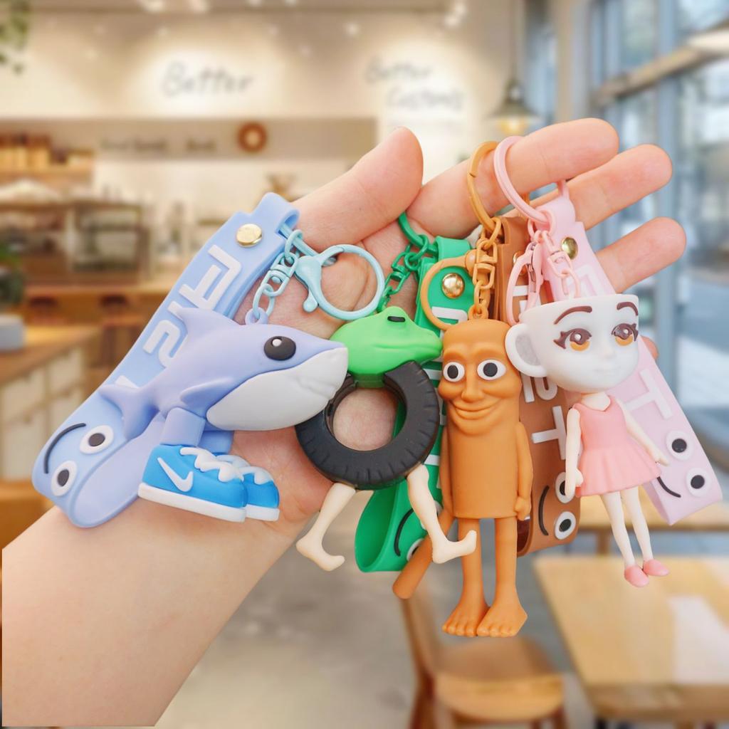 Drewniany wisiorek patyczak Shanhaijing breloczek śmieszna abstrakcyjna figurka akcesoria pudełko niespodzianka