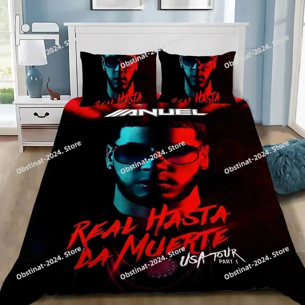 Anuel AA Real Hasta La Muerte Duvet Cover Pillowcase Bedding Set Boy Girl Bedroom Decoration Children Single Double Large Size