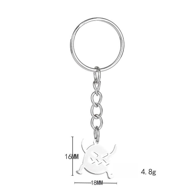 Cartoon Character Stainless Steel Keychain Cute Couple Style Fashion Backpack Pendant Practical Daily Key Accessory