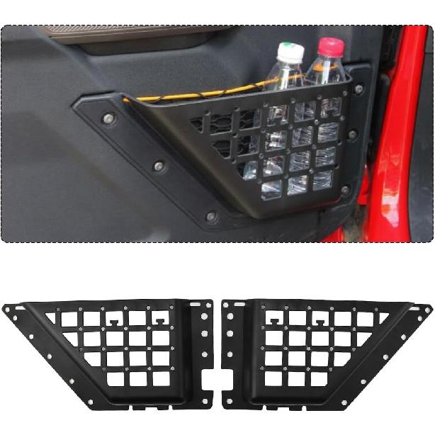 

JSCARLIFE ABS Rear Door Storage Box Pockets Fit for F-ord Bronco 2021 2022 2023 Accessories, Door Side Insert Organizer Box, Interior Door Storage Front