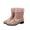Medium Tube Non-slip Waterproof Shoes Jelly Rain Shoes Rain Boots Water Boots Thermal Cover Shoes Women's Adult Fashion Long Tube
