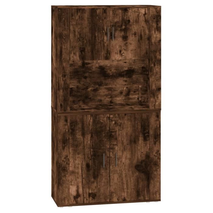 VidaXL Buffet haut Chêne fumé Bois d'ingénierie 3185356