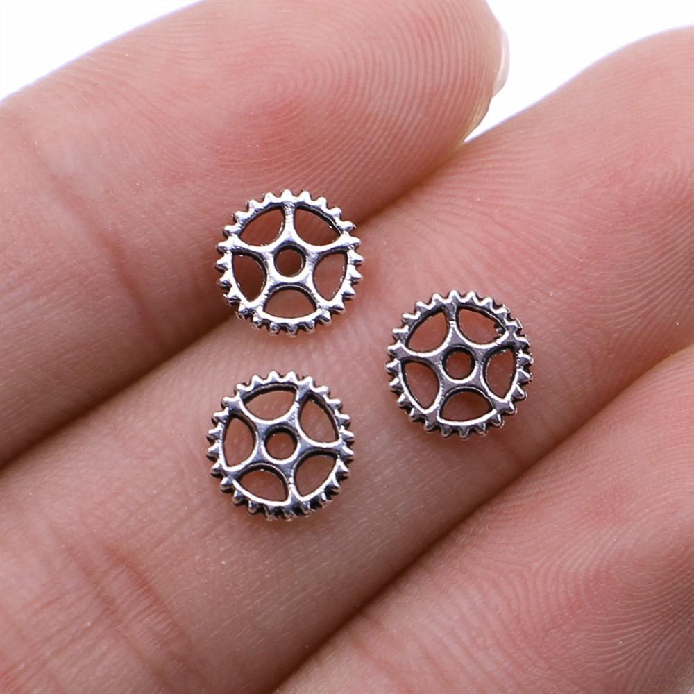 40pcs Small Size Gear Steampunk Charms Vintage Metal Zinc Alloy Steampunk Mini Gear Charms Fit Jewelry Pendant Charms Makings