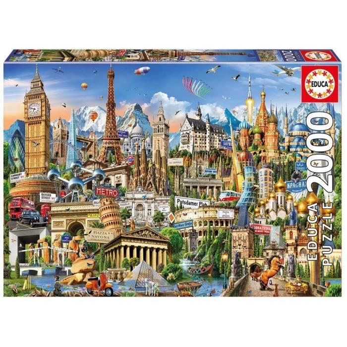 Puzzle Symbols of Europe - EDUCA - 2000 Pieces - For Adults and Children from 12 Years Old