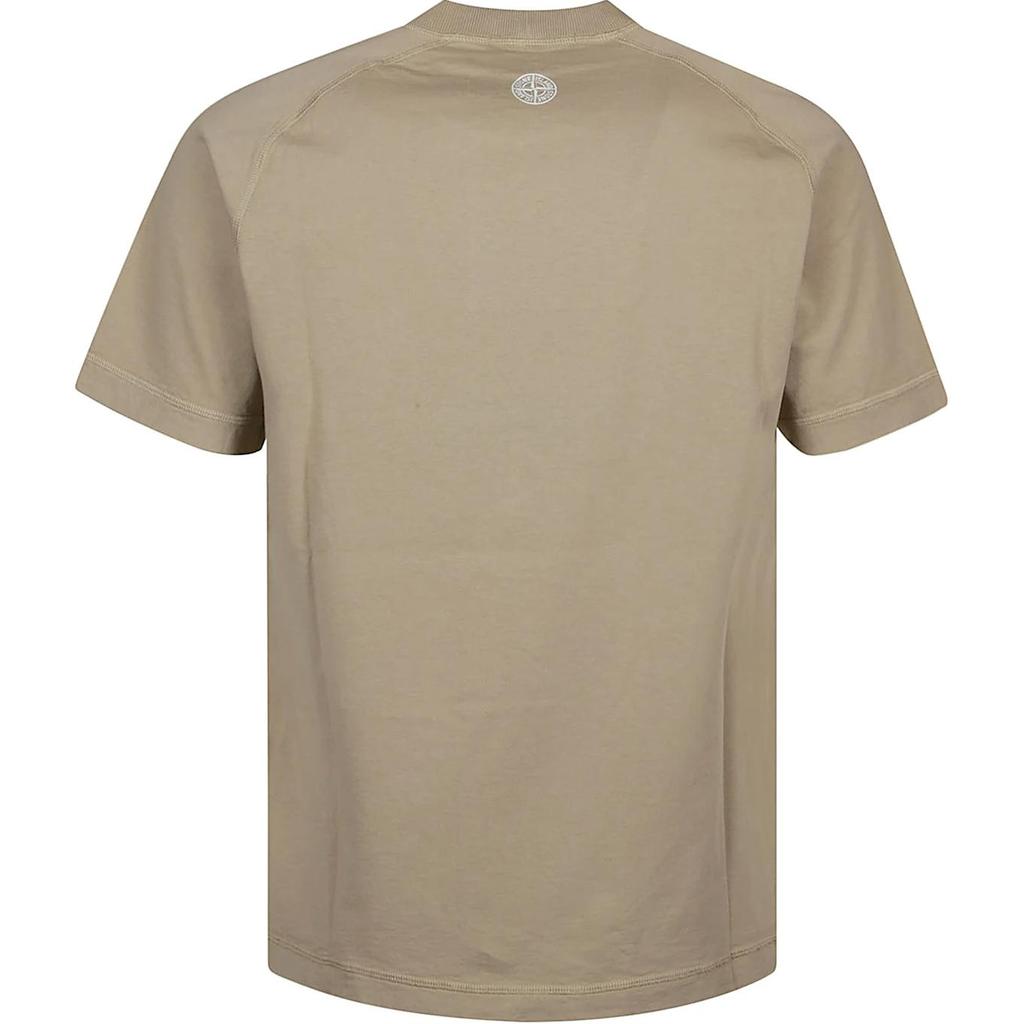 Stone Island Logo Print Crew Neck Short Sleeve T-Shirt Men Tops Light-Brown K1S152100020S0081V009A