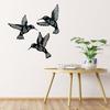 3 Pieces Metal Hummingbird Wall Art Decoration Hollow Out Iron Bird Sculpture Waterproof Wall Hanging Figurines for