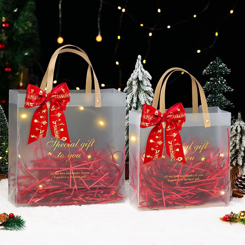 Christmas Eve Apple Candy Souvenir Handbag - Creative Transparent Gift Bag