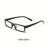 1 Paar unisex ultraleichte schwarze rechteckige dekorative Brille aus TR90, geeignet für tägliche und formelle Anlässe