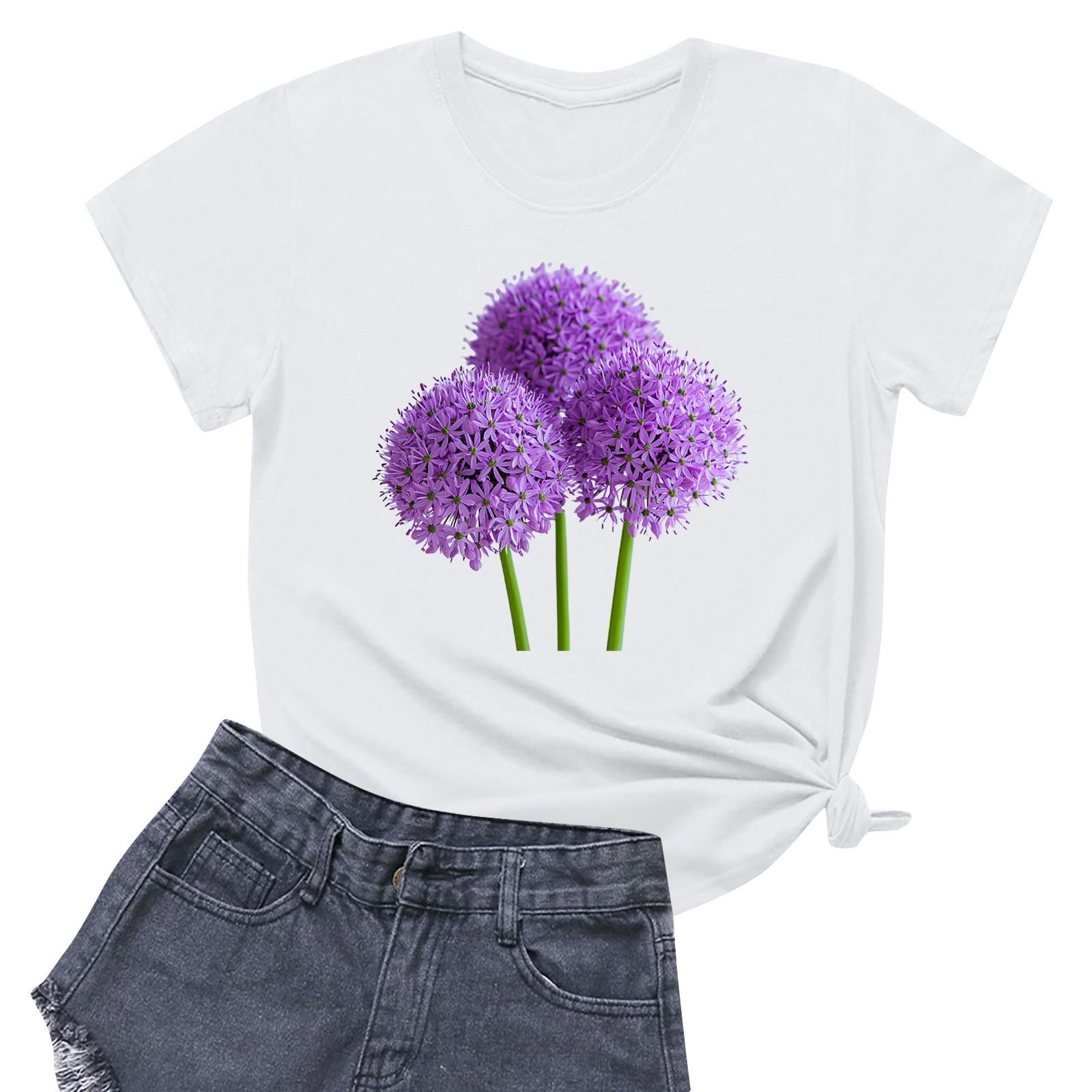 

Жіноча повсякденна футболка з круглим вирізом і короткими рукавами XL білий