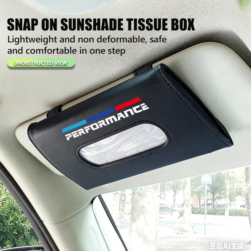 BBKK9 Car Tissue Box Sun Visor Type Block Hanging Napkin Holder Paper Rack For BMW M M2 M3 M4 M5 M6 E46 E90 E60 F30 E39 X1 X3 X4 X5
