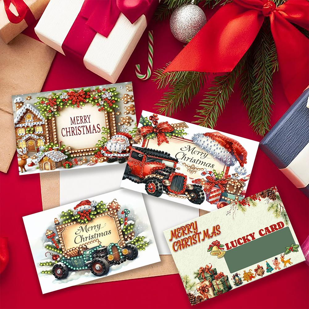 10pcs DIY Diamond Art Crystal Scratch Card Party Gift Card (Merry Christmas)