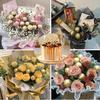 30Pcs Acrylic Chocolate Candy Holder Clear Chocolate Box Plastic Round, Chocolate Holder for Bouquet Flower Packaging Support Rack Candy Holder