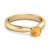Citrine Solitaire Classic Minimalist Ring - 925 Sterling Silver Gold Vermeil